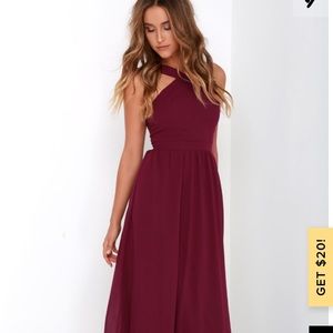 Air of romance burgundy maxi dress